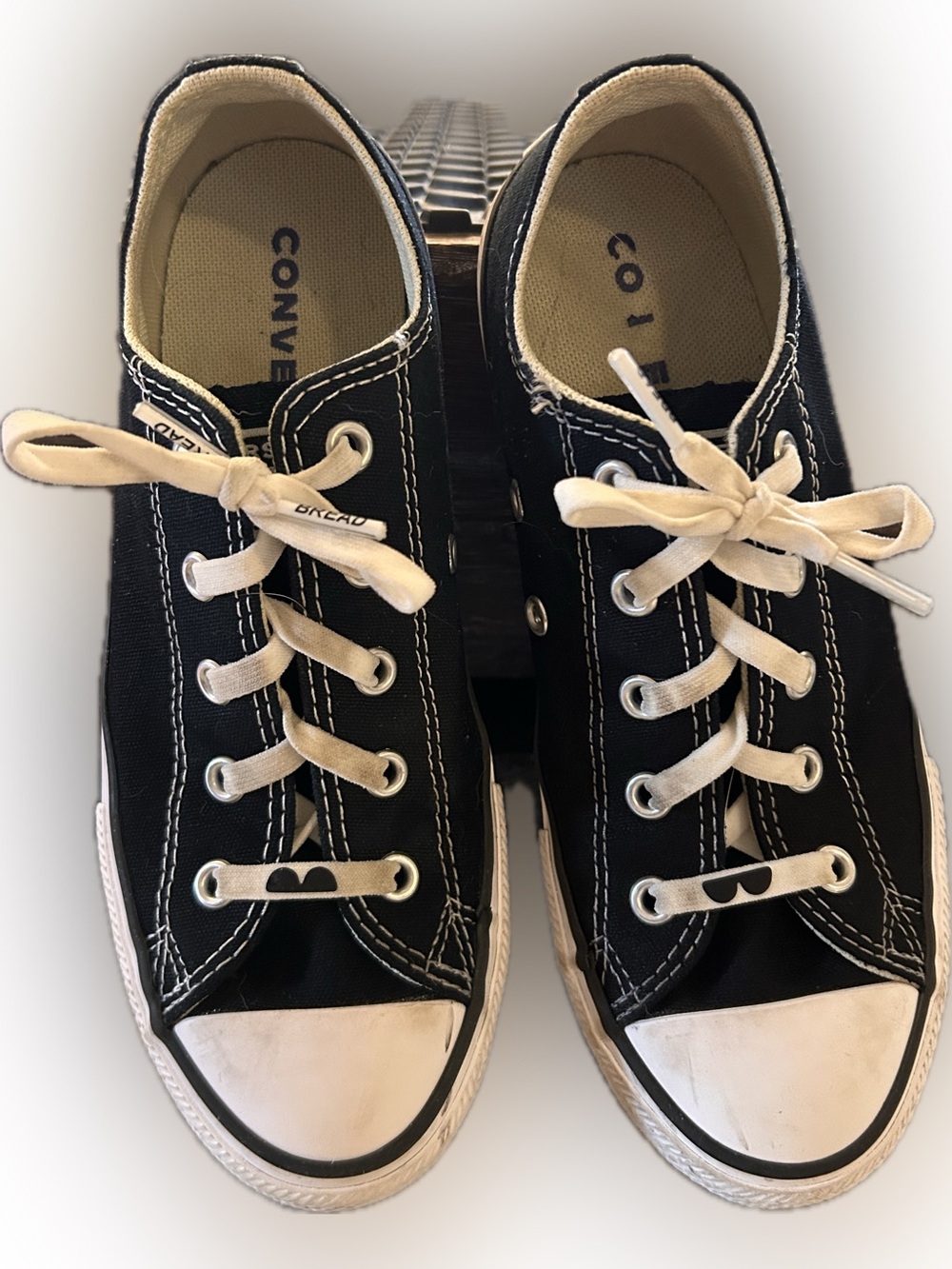 Converse Kids Black Canvas Low-Top Sneakers with White Accents